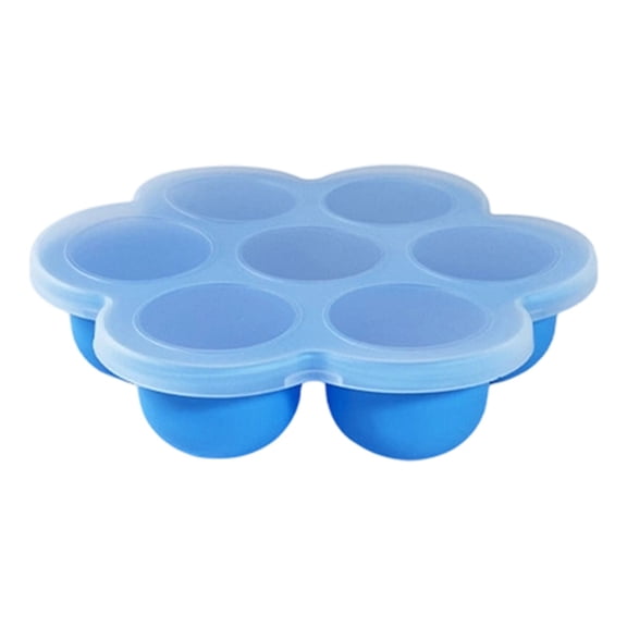 Silicone Baby Food Freezer Tray with Clip-on Lid,7 Cavity Silicone Baby Food Storage Container for Homemade Baby Food, Purees, Breastmilk
