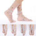 thumbnail image 3 of Chaussettes en Dentelle Fleur 3D Mode Coréenne Femmes Chaussettes en Tulle Transparentes Fines Chaussettes en Maille Douce Fée Été Robe en Dentelle Florale A, 3 of 6