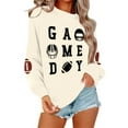 thumbnail image 2 of Football Sweatshirts for Women Crew Neck Long Sleeve Pullover Shirt Rugby Graphic Printed 2025 Basic Tee Fall Casual Y2K Tops, 2 of 5