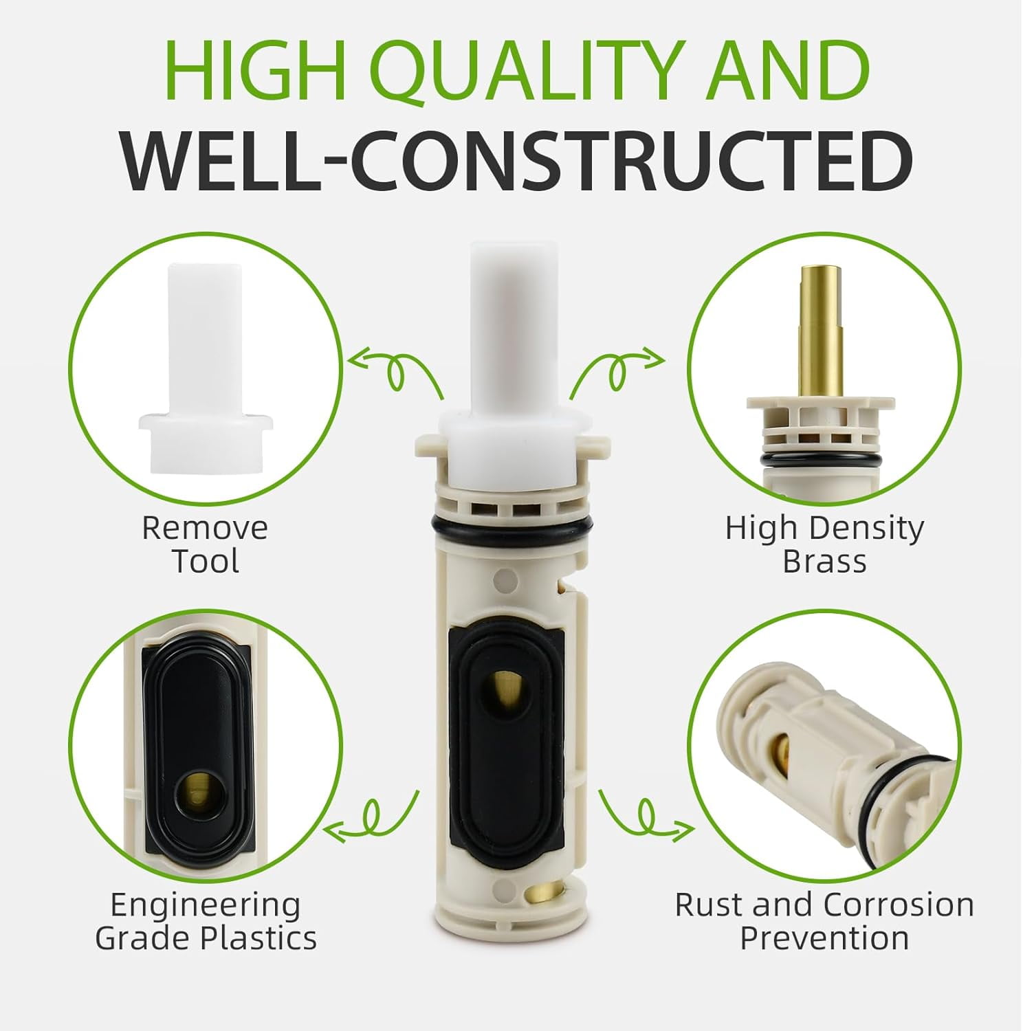 1222 Repair kit Replacement for Moen Single Handle Posi Temp Cartridge, Compatible with Moen Bathtub & Shower Faucet, Durable Brass & Plastic Construction