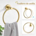 thumbnail image 3 of Oro Cepillado Juego de 5 Piezas para Baño, Toallero de Acero Inoxidable , Kit de Accesorios de Baño de 24 Pulgadas para Montaje en Pared, 3 of 7