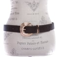 thumbnail image 3 of Womens Gold Accent Shell Buckle Shimmer Leather Belt, 3 of 4