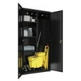 thumbnail image 2 of Lorell 4-shelf Steel Janitorial Cabinet 36" x 18" x 72" - 4 x Shelf(ves) - Hinged Door(s) - Locking System, Welded, Sturdy, Recessed Locking Handle, Durable, Removable Lock, Storage Space, Adjustable, 2 of 5