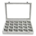 thumbnail image 5 of Earring Organizer Tray with Clear Lid 64 Slots Velvet Drawer Insert Earring Storage box with Transparent Glass lid Jewelry Display Case with lock Gifts for Women (Black, Earrings), 5 of 7