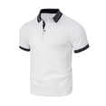 thumbnail image 5 of Men's Solid Color Knit Casual Shirt Tops, Short Sleeve Lapel Breathable Cooling Quick Dry, Summer Beach Vacation Travel Gym Fitness Outfits, Modern Essential | JASKFLY,White XL, 5 of 9