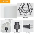 thumbnail image 3 of DingLiLighting Black Cage Metal Base Table Lamp with Shade, 5W LED Bulb Included, 3 of 9