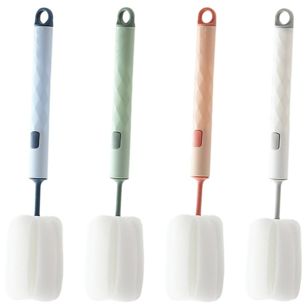GOOHOCHY 4 cepillos para lavar botellas de agua, multifunción, esponja para limpiar botellas del hogar.