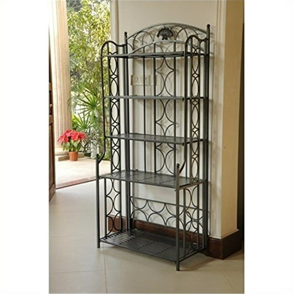 5 Tier Bakers Rack - Kitchen Storage Shelf Organizer - Metal Display Stand - Pantry Rack - Utility Cart