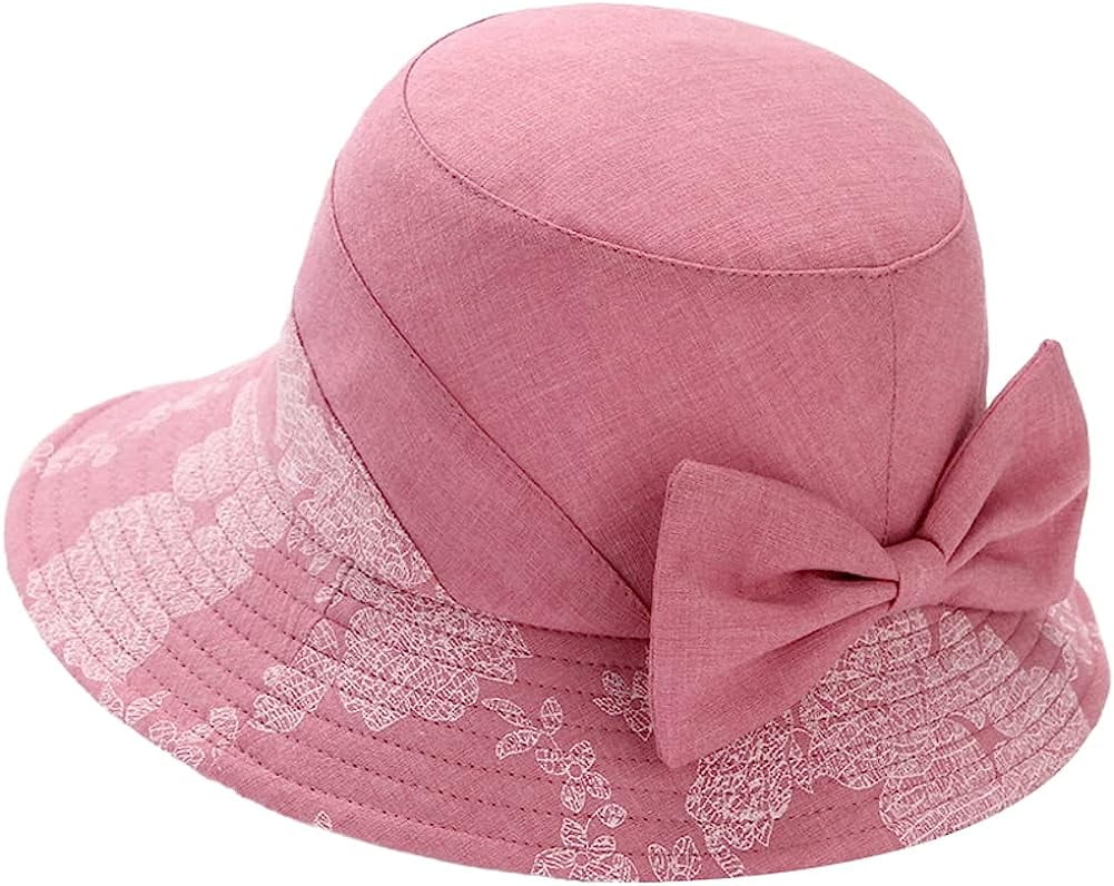 DabuLiu Women Cloche Sun Hat Gatsby Cotton Cloche Hat 1920s Vintage