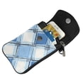 thumbnail image 3 of Cross-Body Bag Flip Phone Bag 7.6inx4.9in Durable Waterproof Pu Leather Small Size But Spacious Magnet Button Argyle Plaid Lightskyblue_49288_1, 3 of 5
