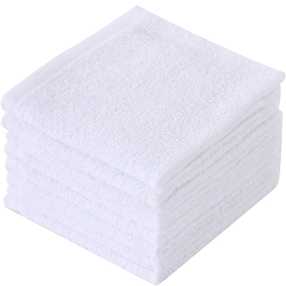 Clwellge 100% Cotton Dish Cloths for Washing Dishes,Absorbent Reusable Dish Rags for Drying and Cleaning,8-Pack, 10" x 11", White