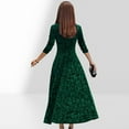 thumbnail image 5 of Robes de Noël pour Femmes, Robe Midi Élégante en Velours pour Fêtes des Fêtes et Occasions Festives, Robe de Fête à Manches Longues Ajustée, Robe de Noël, G, 5 of 5