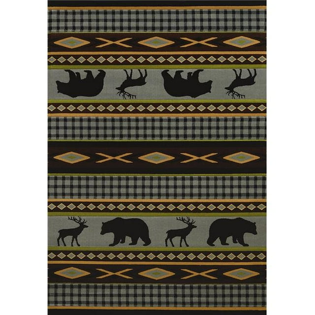 United Weavers 511 31360 28C 2 Pi 7 Po x 7 Pi 4 Po Design Contours CEM Manitou Runner Rug&44; Bleu