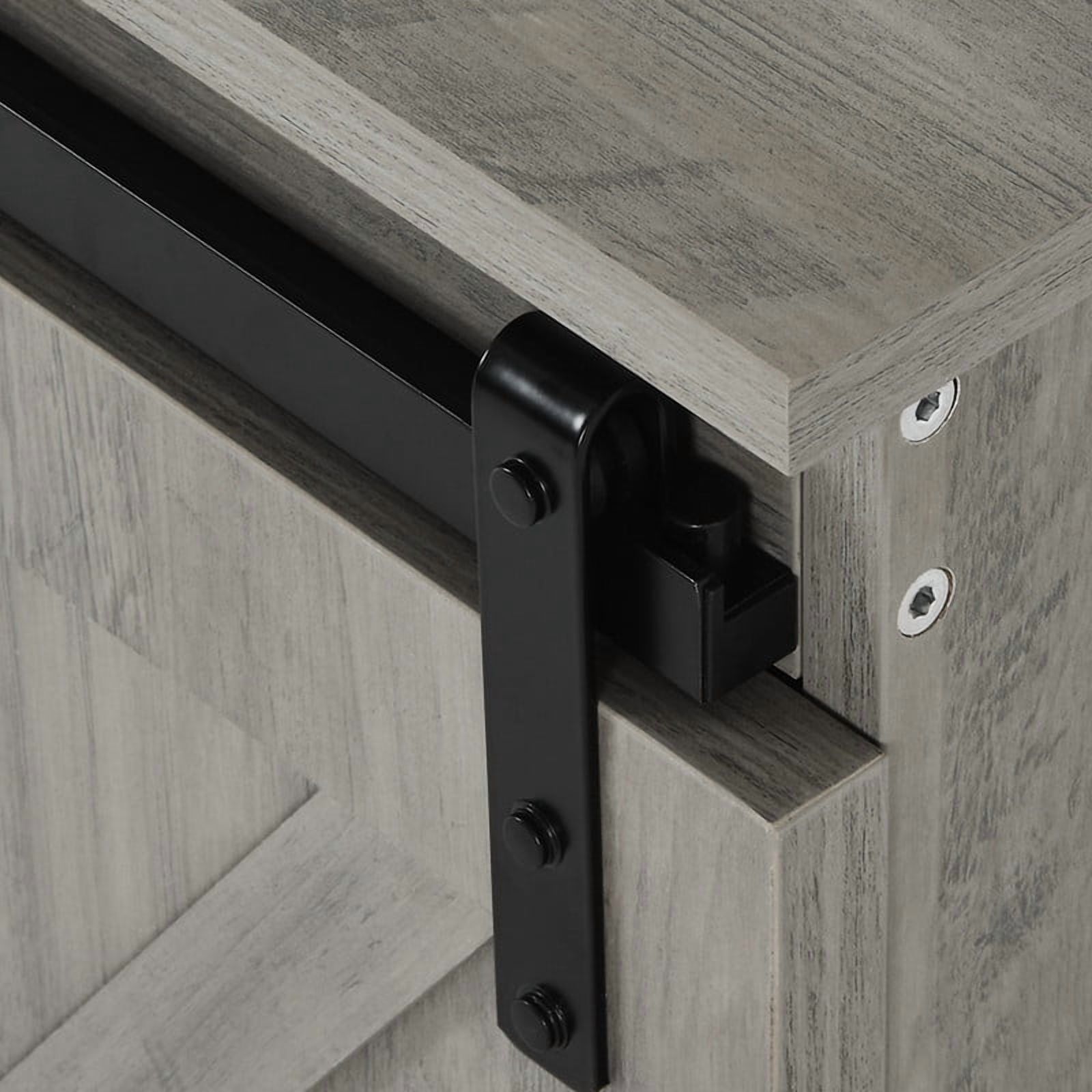 Uforic Farmhouse TV Stand for 65-Inch TV, Entertainment Center with Sliding Barn Door,Media Console for Living Room,Grey