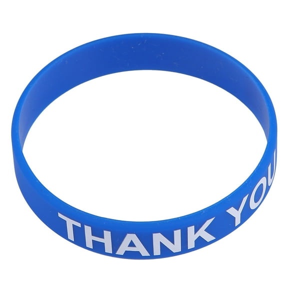 unbranded 2pcs Silicone Wrist Straps THANK YOU Decorative Wrist Straps Wrist Ring (Blue)