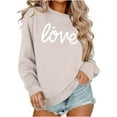 thumbnail image 2 of Goodtrade8 Valentines Top Women Holiday Love Gift Long Sleeve Valentines Day Sweatshirts Woman Casual Crew Neck Pullover, 2 of 5