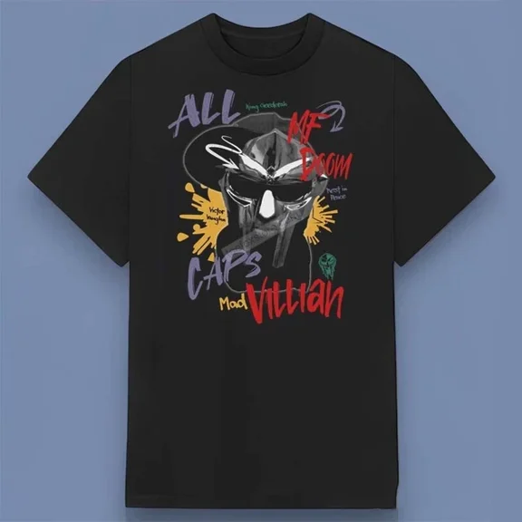 MF DOOM All Caps Rapper T-Shirt Gift for Birthday For Fans Size S-4XL