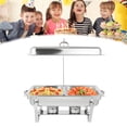 thumbnail image 3 of Wildnix Large Capacity Chafing Dish with Two Food Trays, Stainless Steel Buffet Server with Foldable Bracket, Heat Consistency for Catering, 3 of 5