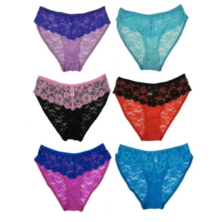 - Women's All Lace Bikini Panties (6 Pack) S