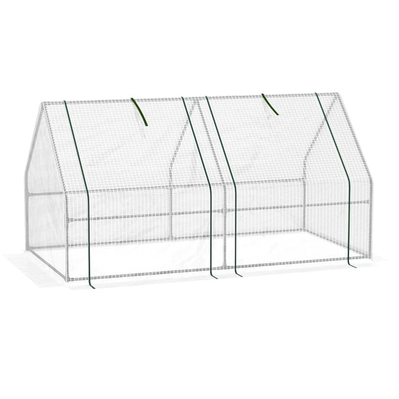 Alvantor White 5.9x3x3 ft Portable Mini Greenhouse with Large Zipper Doors, PE Cover