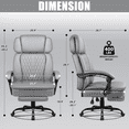 thumbnail image 2 of BOSSIN 400lbs Executive Office Chair with Foot Rest, Ergonomic Heavy Duty Big and Tall Desk Chair with Adjustable Headrest, High Back PU Leather Comfy Computer Chair, 2 of 7
