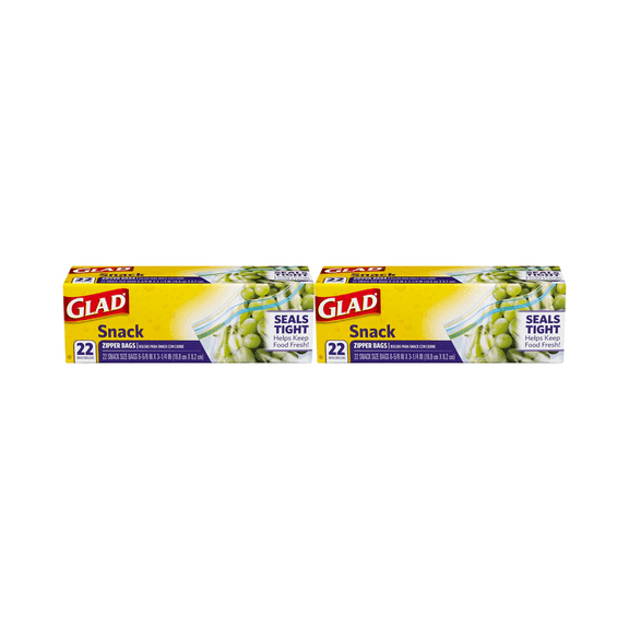 Glad Snack Zipper Bags 22ct – 2 Pack