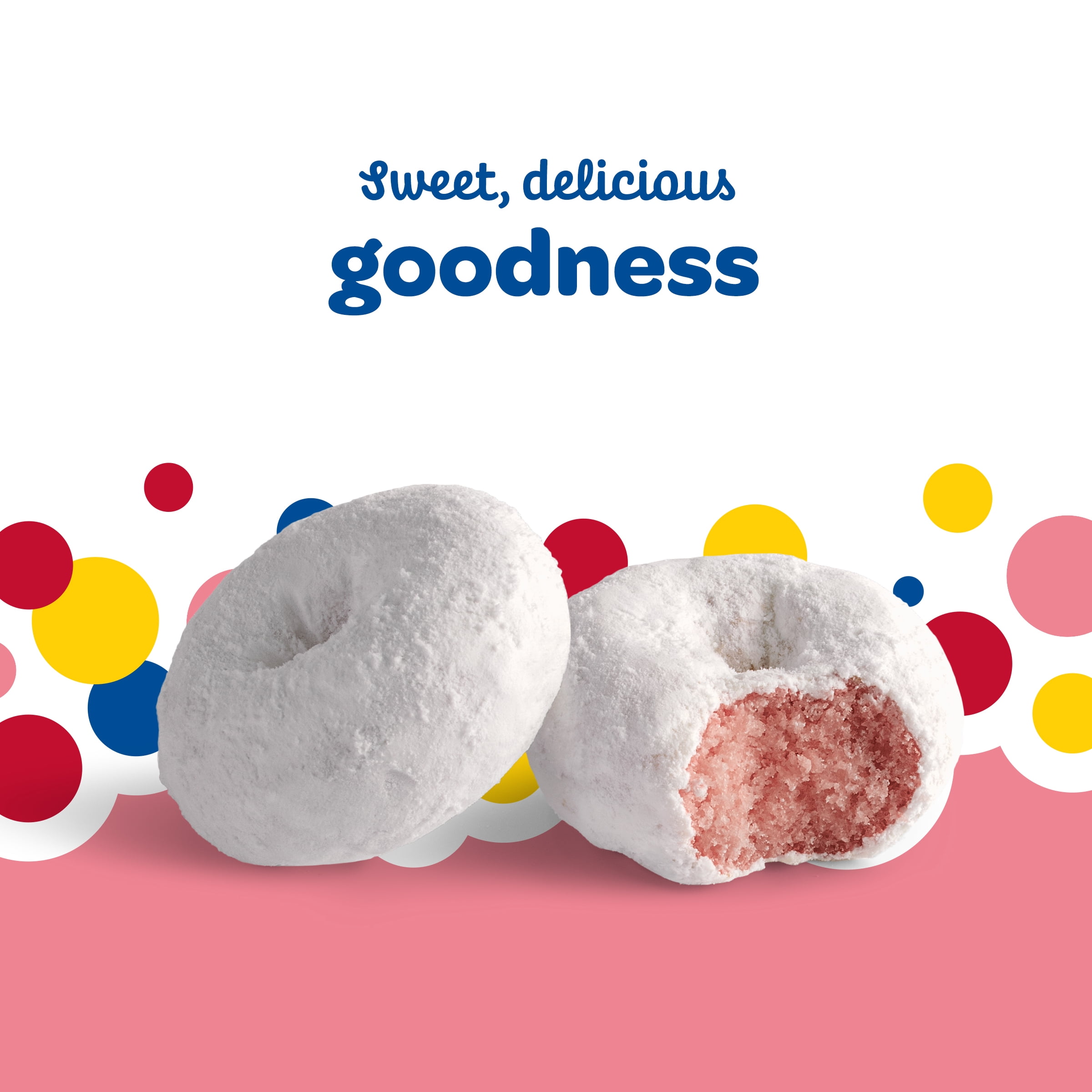 Wonder Strawberry Flavored Mini Donuts, Shareable Strawberry Donuts, 10 oz Bag