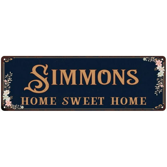 SIMMONS Home Sweet Home Victorian Look 6x18 Metal Sign 106180046641