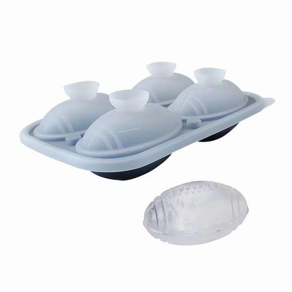 Molde grande de silicona ovalado for bolas de hielo, máquina for hacer cubitos de hielo de fácil liberación con 4 orificios, con tapa y embudo