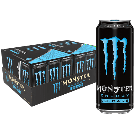 (24 Cans) Monster Energy Lo-Carb, Energy Drink, 16 fl oz 2X12PK