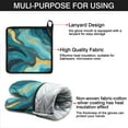 thumbnail image 7 of Teal Gold Marble Kitchen Oven Mitt and Pot Holder Sets 2 Pcs for Baking, Cooking and Grilling, Heat Resistant Up To 392 °F, 7 of 7