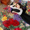 thumbnail image 3 of Erosebridal Spring Flower Floral Twin Bedding Sets 7-Piece, Retro Artwork Bedding Comforter Set, 3 of 7