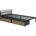 thumbnail image 3 of 2 Piece Mates Bed and Headboard Set in Black and Vintage Oak, 3 of 19