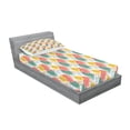 thumbnail image 2 of Ambesonne Leaves Fitted Sheet & Pillow Sham Set, Pastel Botany on Spots, Twinxl, White Multicolor, 2 of 2