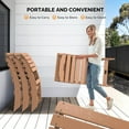 thumbnail image 6 of VINGLI Portable Adirondack Chairs Set of 4, Folding Plastic Adirondack Chair for All Weathers, Outdoor Fire Pit Chairs for Patio Poolside Porch Beach, Capacity 350 LBS, Teak, 6 of 6