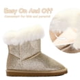 thumbnail image 2 of Kushyshoo Golden Girls Snow Boots Warm Faux Fur Lined Glitter Strap Winter Shoes Lightweight with Hook-and-loop Size 3M, 2 of 6