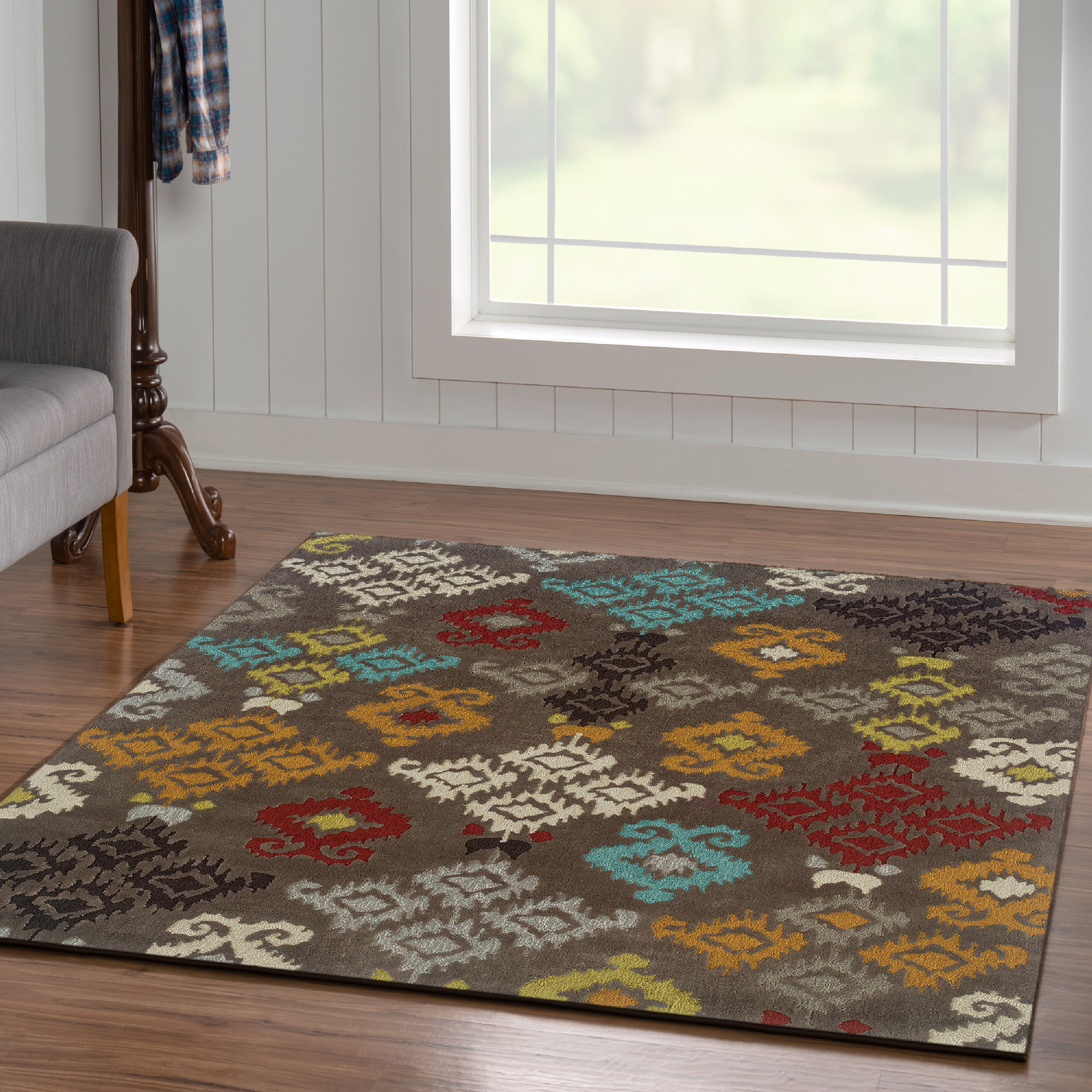 Trio Hialeea Grey Rug 5x7 Soft Contemporary Transitional Design