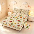 thumbnail image 2 of Homewish Cute Cartoon Mushrooms Bed Sheets,Kawaii Floral Plants Full Size Sheets,Beige,4pcs,1 Flat Sheet, 1 Fitted Sheet and 2 Pillowcases, 2 of 6