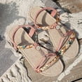 thumbnail image 6 of Mostsola Womens Sandals Open Toe Flats Bohemian Braided Beach Shoes Summer Slingback Sandals, 6 of 8