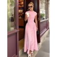 thumbnail image 5 of Jaimenalin Women'S Polka Dots Maxi Tank Dress Vintage Mock Neck Sleeveless Elegant Long Dresses Pink XS, 5 of 8
