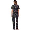 thumbnail image 3 of Yuyamidu Womens Pajamas Set 2 Piece Button Up Short Sleeve Pjs Casual Lounge Set V-Neck Notch Collar Top with Matching Long Pant, Music Pattern, 3 of 7