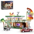 thumbnail image 1 of Set de construcción FUNWHOLE City Car-Hotel con luces, 1970 unidades, 1 of 6