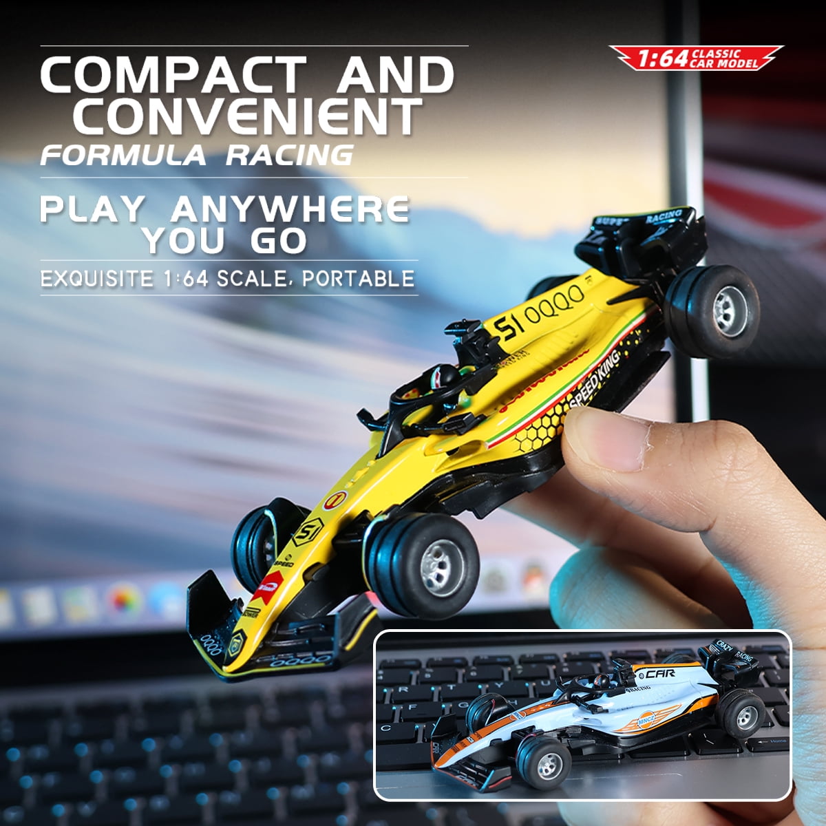 1: 64 Ferrari Formula remote control race car, dual control three speed control operation