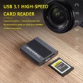 thumbnail image 2 of FIEWESEY CFexpress Type B Card Reader, USB 3.1 Gen 2 10Gbps CFexpress Reader, Portable Aluminum CFexpress Memory Card Adapter Thunderbolt 3 Compatible, Support Android/Windows/Mac OS - Silver, 2 of 7