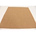 thumbnail image 4 of Unique Loom Modern Collection Striped Casual Transitional Indoor and Outdoor Flatweave Square Rug, 6 Feet, Light Brown/Beige, 4 of 5