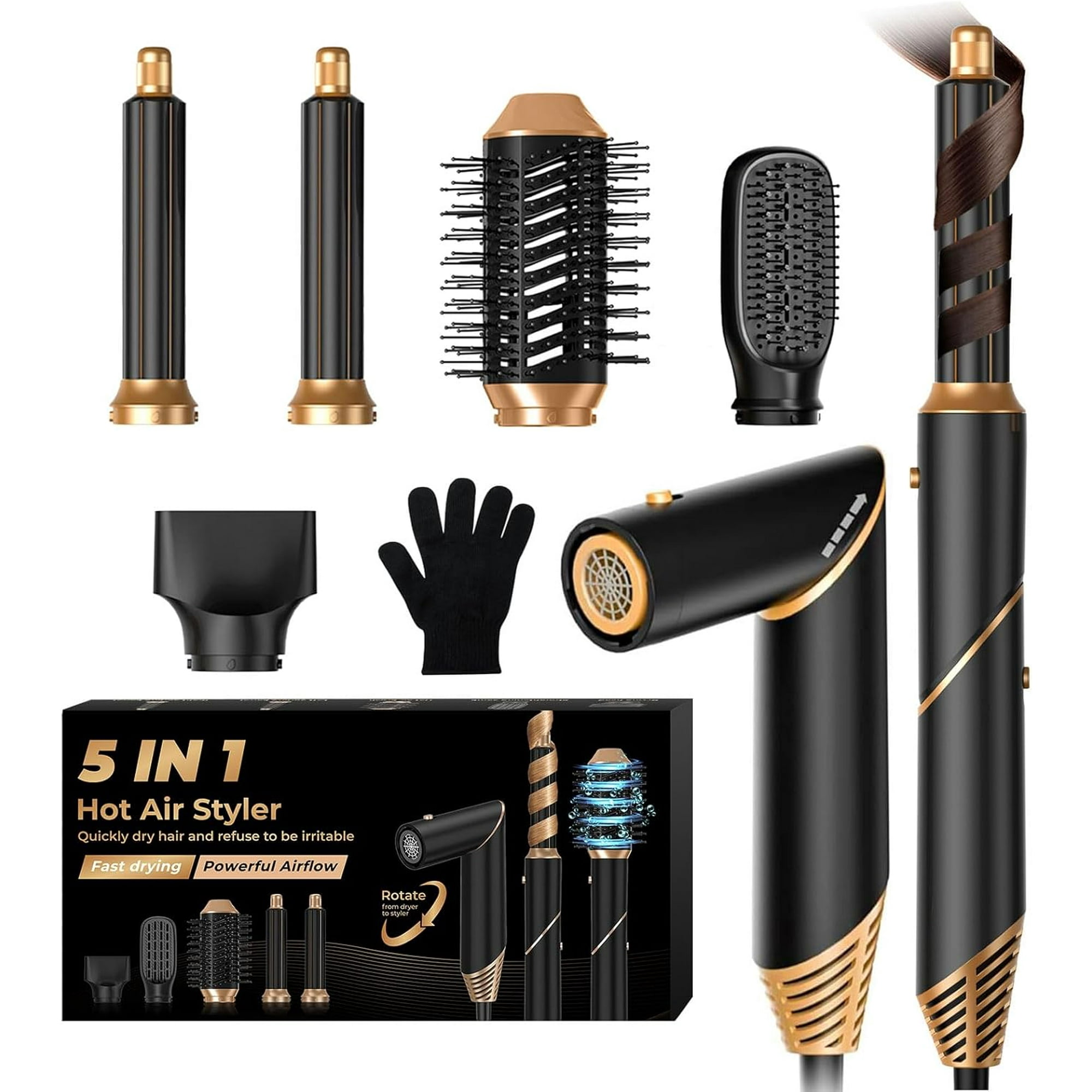 5 in 1 Blow Dryer Brush,Hair Dryer Brush with Detachable Air
