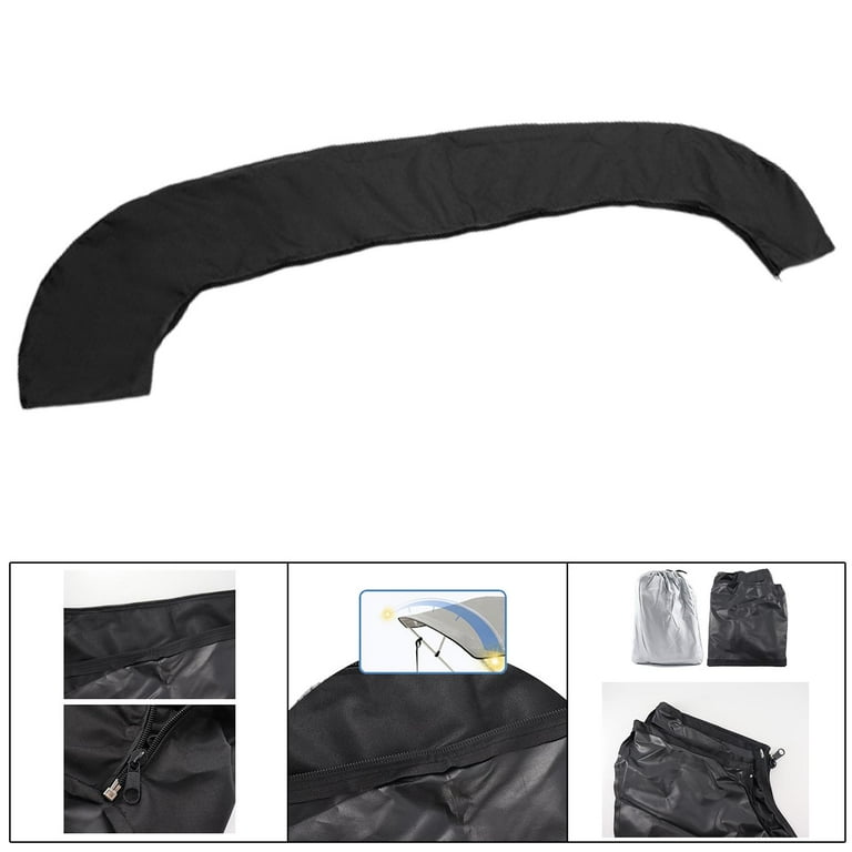 Housse De Protection Bimini 600D – Imperméable, Pare-soleil, Compatible 3/4 Nœuds, Noir, Avec Découpe Pour Feux