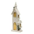 thumbnail image 2 of Melrose LED Lighted Frosted Christmas Church - 27" - Beige and Brown, 2 of 3