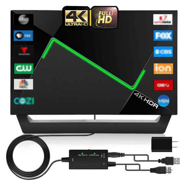 4K Indoor Digital TV Antenna 400+ Miles Range with Builtin Amplifier