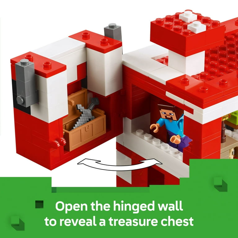 LEGO, Minecraft The Mooshroom House Toy Set 21270 with Steve